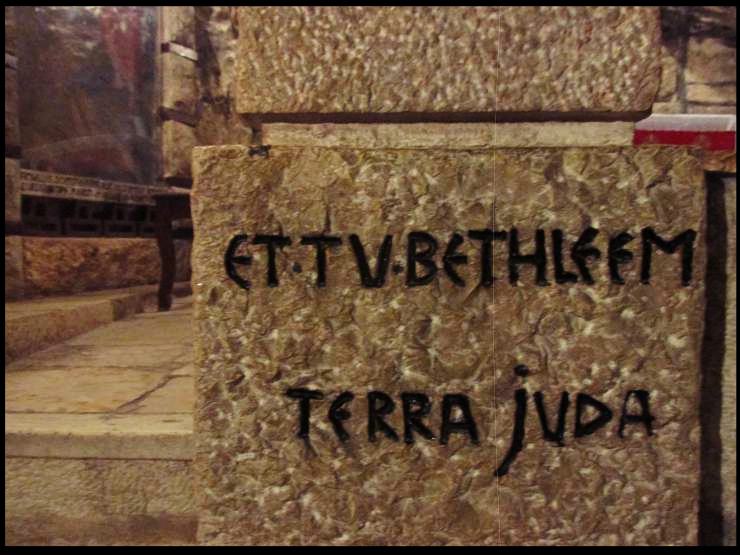 Scritta di Betlemme nella Basilica della Natività 