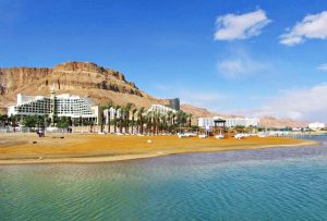 Alba sul mar morto masada, spiaggia sul mar morto