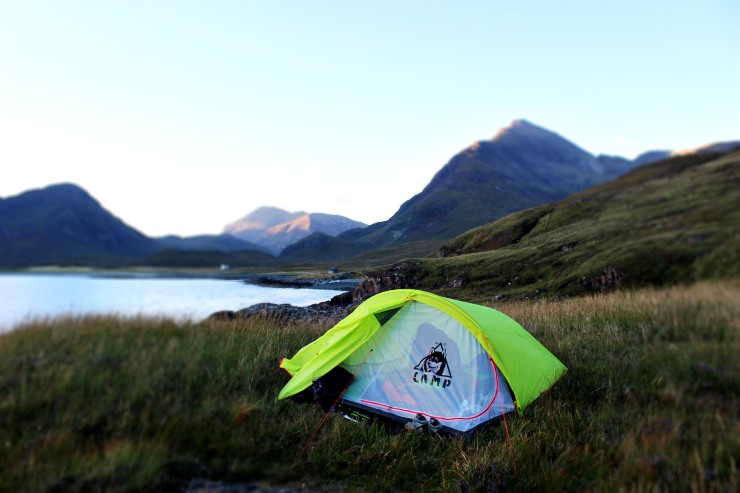 campeggio libero tenda in scozia